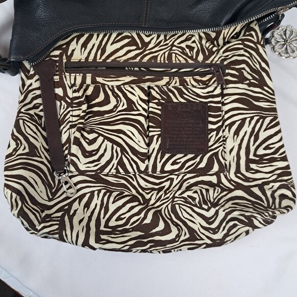 Brighton Kodiak Black and Brown Leather Hobo Shoulder Bag - Picture 9 of 16